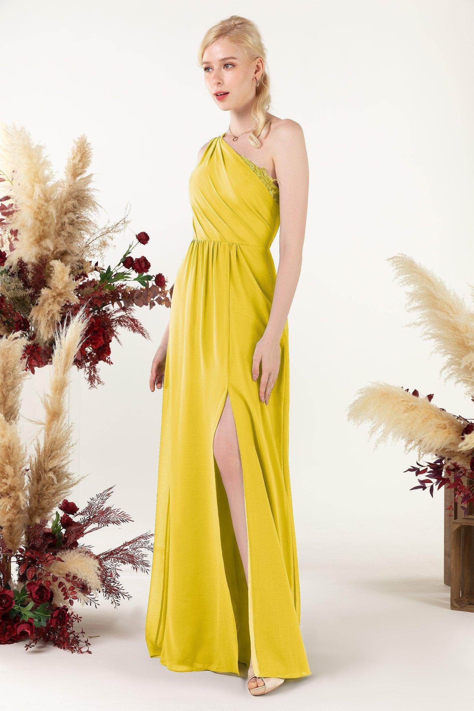 A-Line Floor Length Chiffon Bridesmaid Dress CB0477 - COCOMELODY